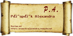 Püspök Alexandra névjegykártya