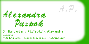 alexandra puspok business card